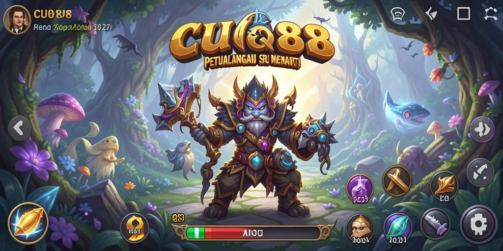 Screen utama CU888 menampilkan gameplay petualangan yang mengasyikkan.