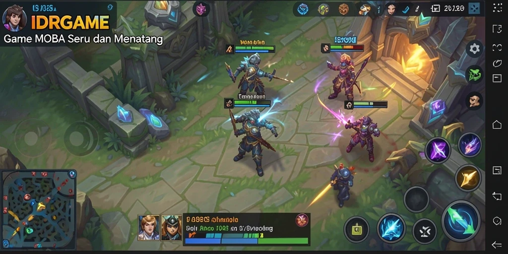 Gameplay seru dan menegangkan di IDRGAME MOBA.