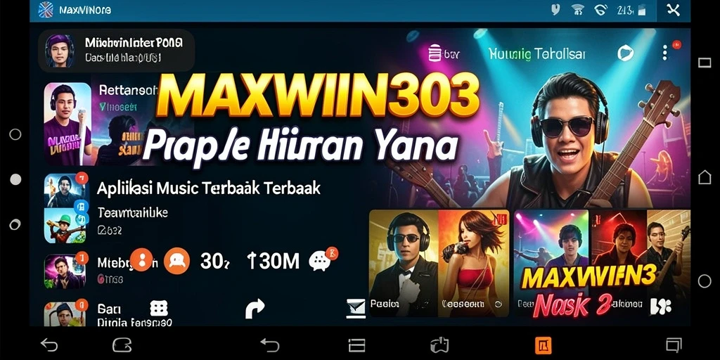 Screenshot menunjukkan gameplay penuh aksi dengan tantangan musik.