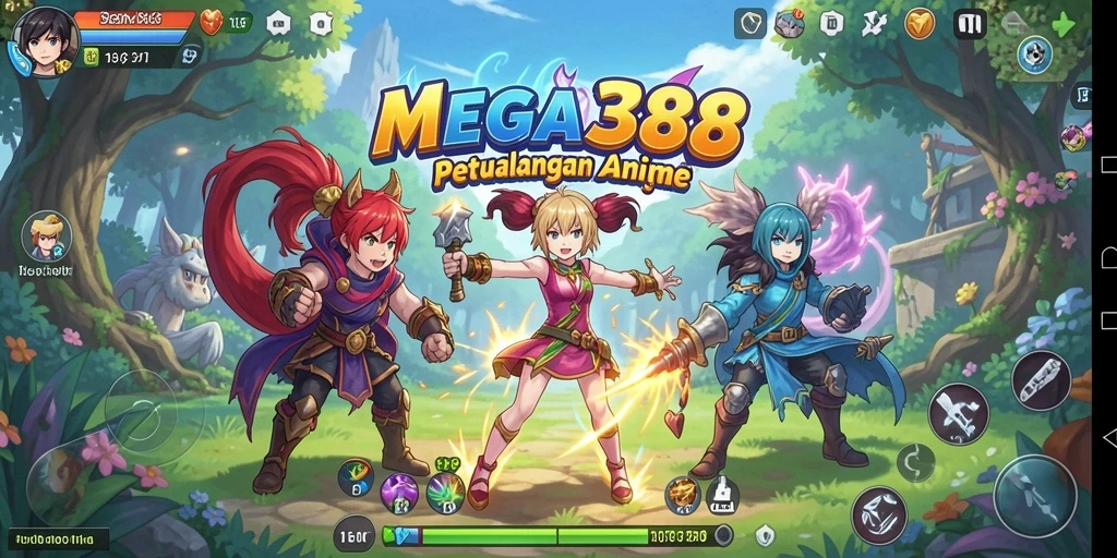 Tampilan gameplay seru di dalam dunia Anime yang memikat.