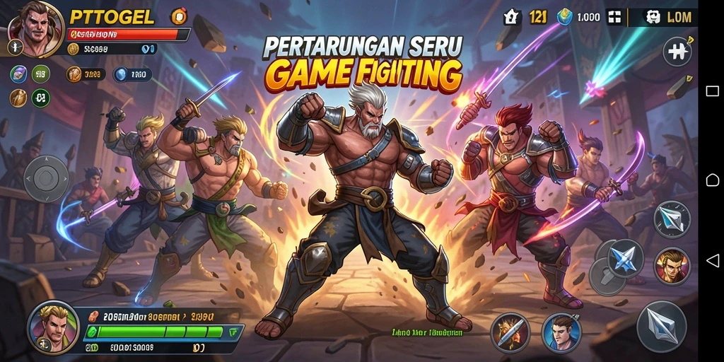 Gameplay seru PTTOGEL dengan pertarungan intens antar karakter.