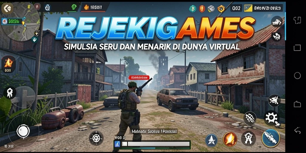 Tampilan gameplay seru di REJEKIGAMES dengan berbagai aktivitas simulasi.