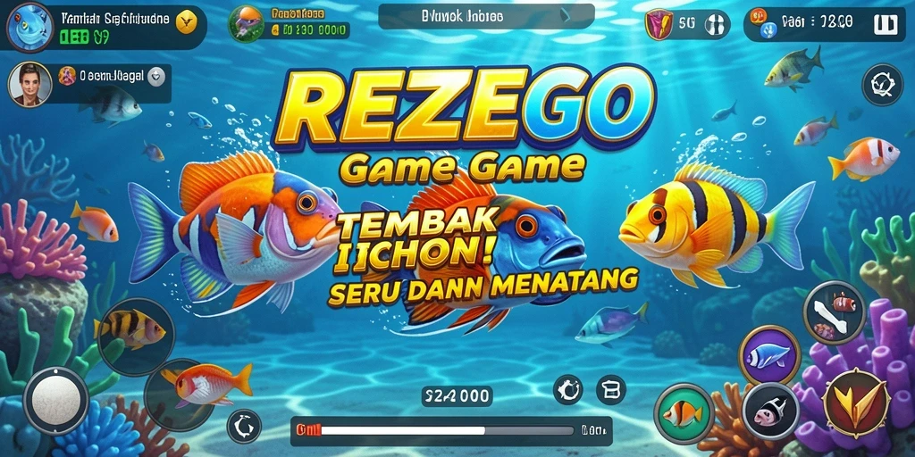 Tampilan gameplay seru saat menembak ikan dalam REZEGO.