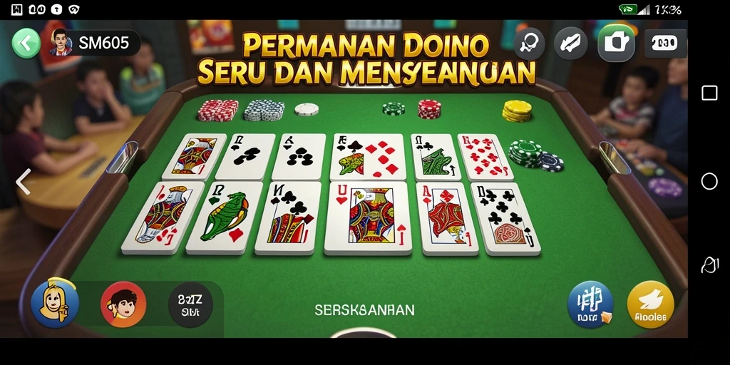 Tampilan gameplay seru dari SM605 yang menampilkan aksi domino.