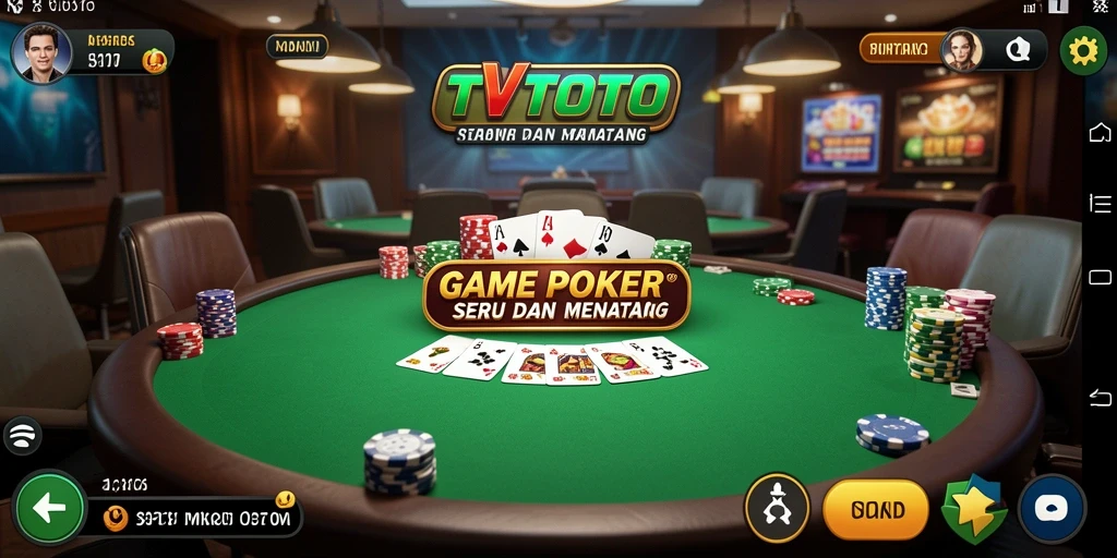 Gameplay menarik TVTOTO dengan aksi Poker seru.