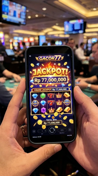 Tampilan antarmuka utama aplikasi gacor77.